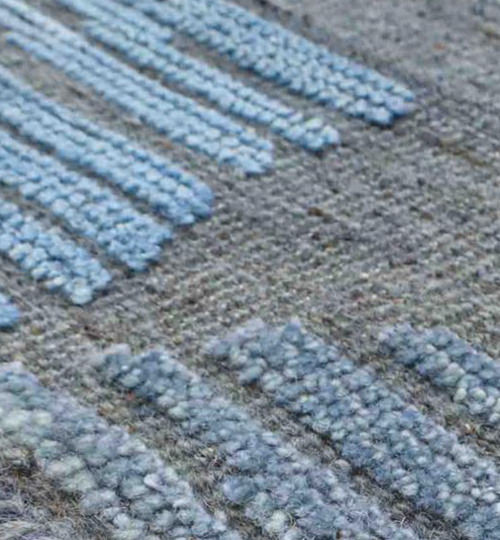 Atlas Collection - 2x3 Mats - 9'x12' & 10'x14' Area Rug - Grey & Blue Wool Modern Contemporary Rug - Hand Knotted Area Rug