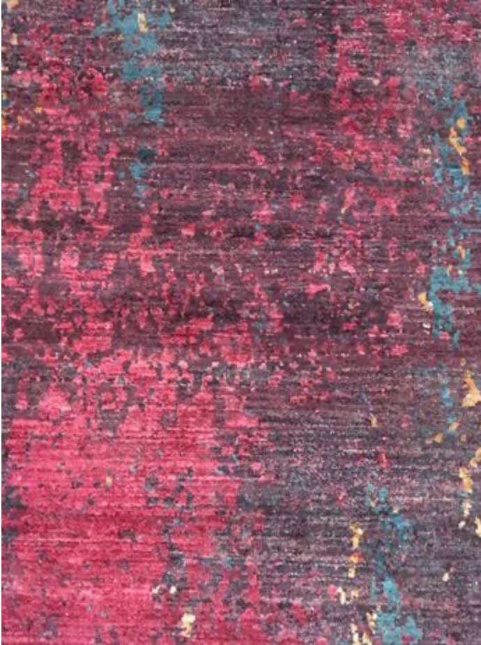 Indigo Collection - 9' 00" x 12' 03" Red Area Rug - Modern Contemporary - Hand Knotted Area Rug