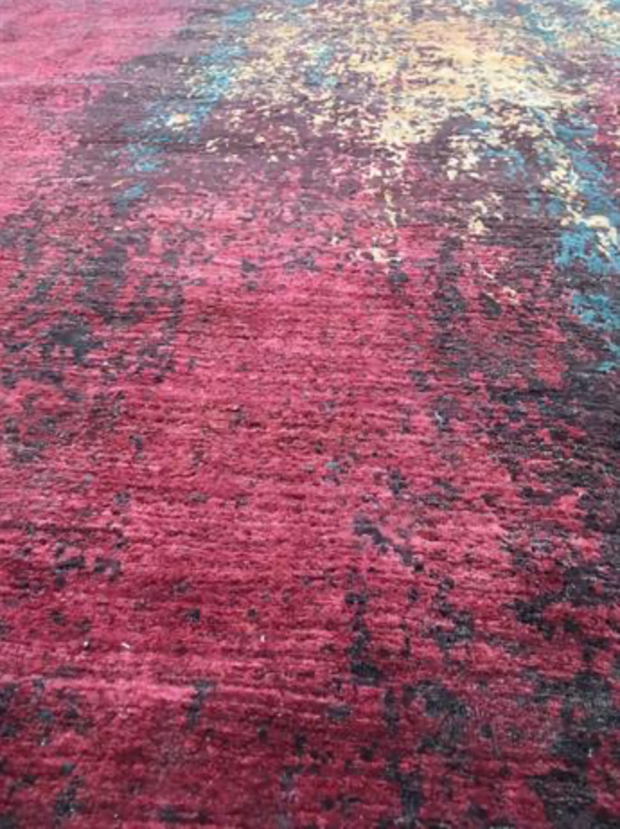 Indigo Collection - 9' 00" x 12' 03" Red Area Rug - Modern Contemporary - Hand Knotted Area Rug