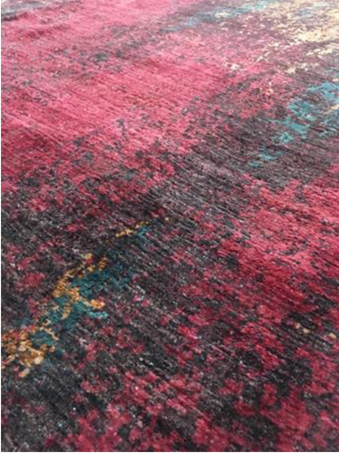 Indigo Collection - 9' 00" x 12' 03" Red Area Rug - Modern Contemporary - Hand Knotted Area Rug