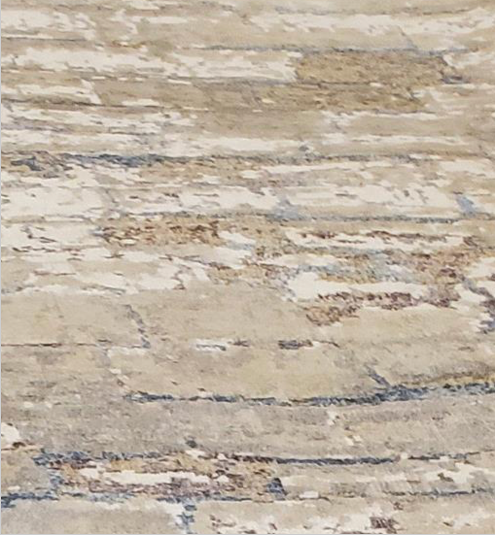 Indigo Collection - 5' 05" x 7' 10" Wool & Silk Grey Beige Blue Area Rug - Modern Contemporary - Hand Knotted Area Rug