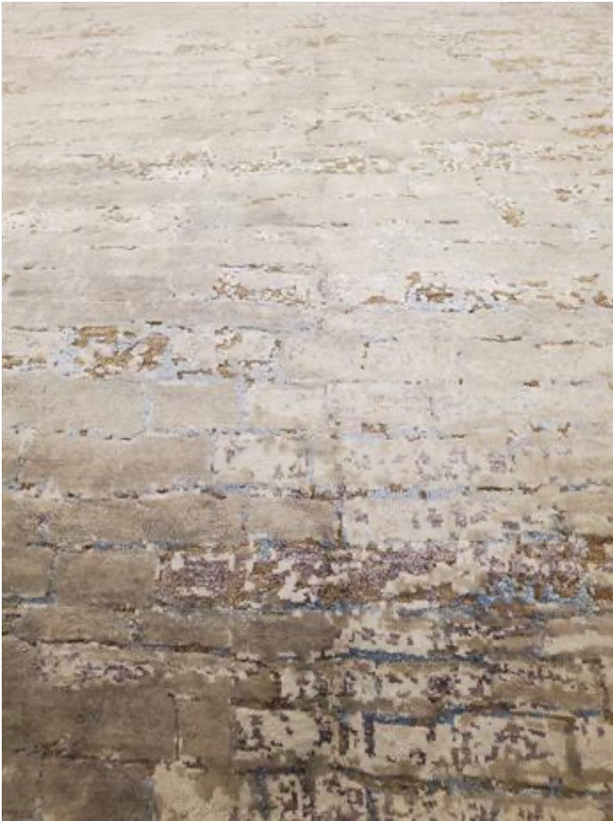 Indigo Collection - 5' 05" x 7' 10" Wool & Silk Grey Beige Blue Area Rug - Modern Contemporary - Hand Knotted Area Rug