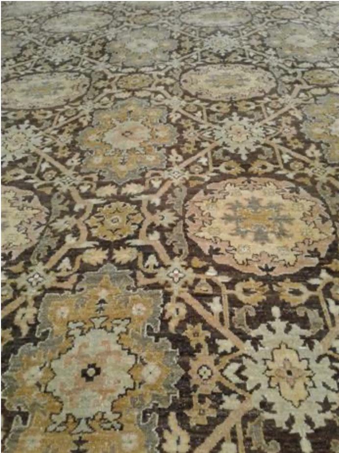 Indigo Collection - 7' 11" x 9' 00" (8' x 9') Wool Brown Beige Grey Pink Area Rug - Modern Contemporary Tribal - Hand Knotted Area Rug