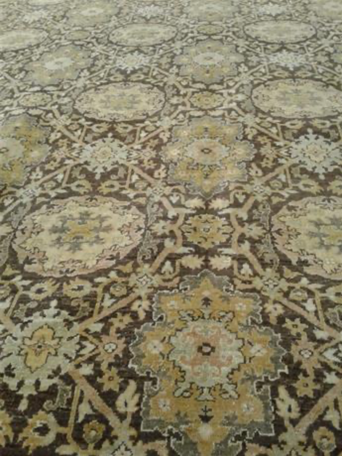Indigo Collection - 7' 11" x 9' 00" (8' x 9') Wool Brown Beige Grey Pink Area Rug - Modern Contemporary Tribal - Hand Knotted Area Rug