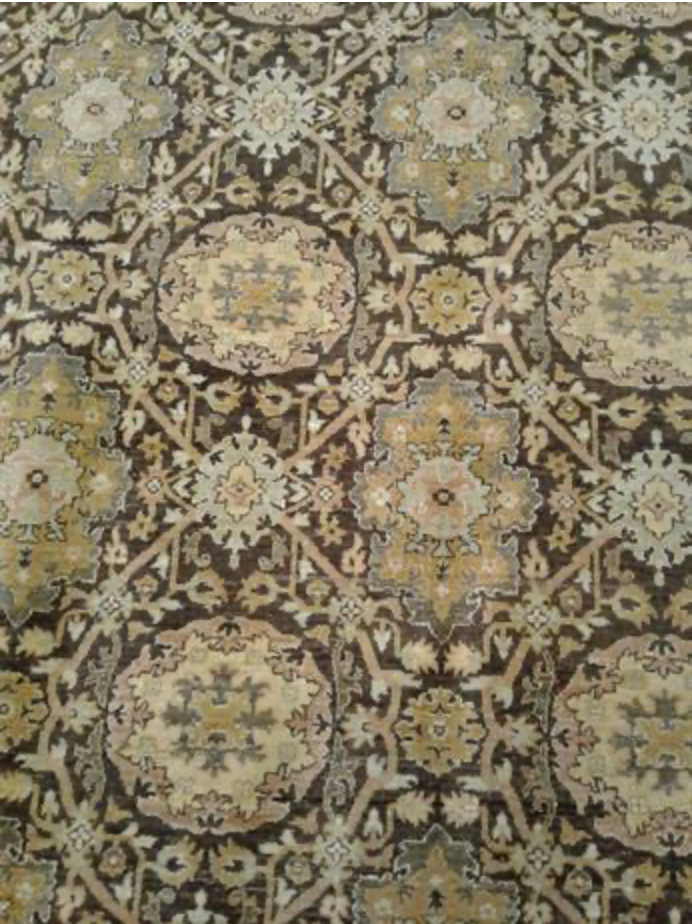 Indigo Collection - 7' 11" x 9' 00" (8' x 9') Wool Brown Beige Grey Pink Area Rug - Modern Contemporary Tribal - Hand Knotted Area Rug