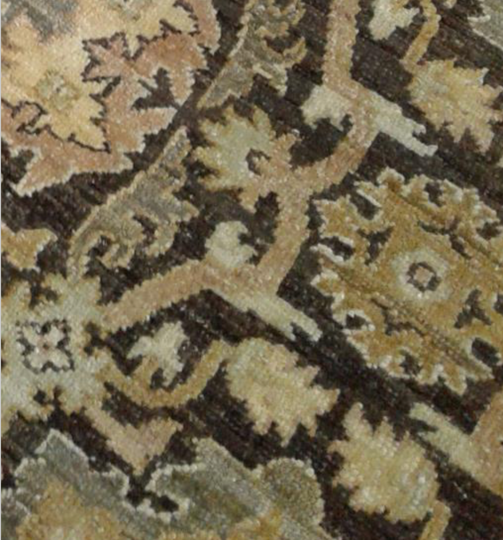 Indigo Collection - 7' 11" x 9' 00" (8' x 9') Wool Brown Beige Grey Pink Area Rug - Modern Contemporary Tribal - Hand Knotted Area Rug
