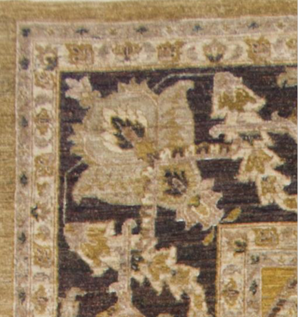 Indigo Collection - 9' 10" x 14' 01" (10' x 14') Wool Camel & Black Classic Tribal Area Rug - Hand Knotted Area Rug