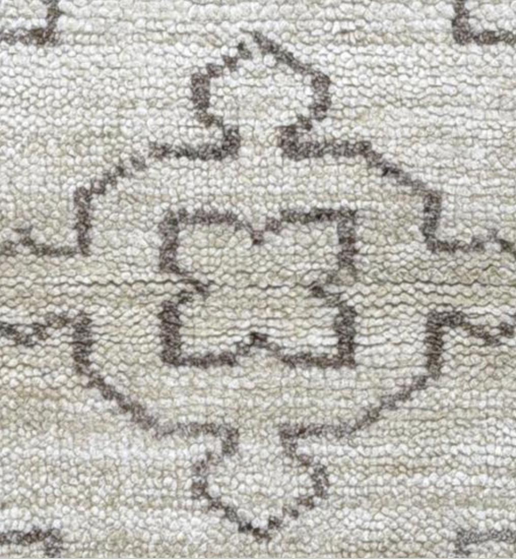 Atlas Collection - 4' 01" x 6' 00" White Ivory Wool Classic Tribal Rug - Hand Knotted Area Rug