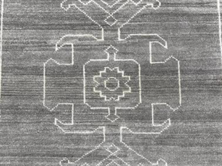 Atlas Collection - 4' x 6' - Black Grey Wool Classic Tribal Rug - Hand Knotted Area Rug