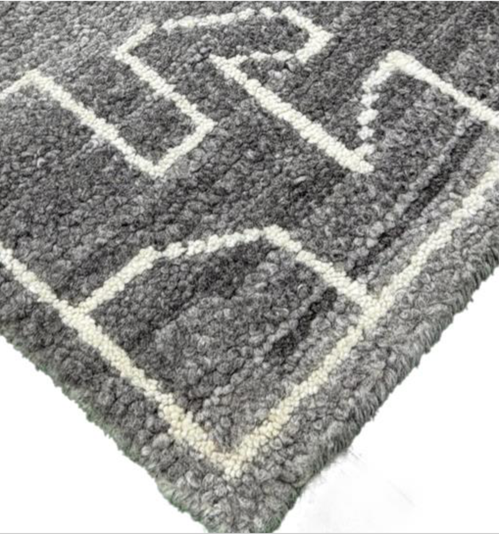 Atlas Collection - 4' x 6' - Black Grey Wool Classic Tribal Rug - Hand Knotted Area Rug