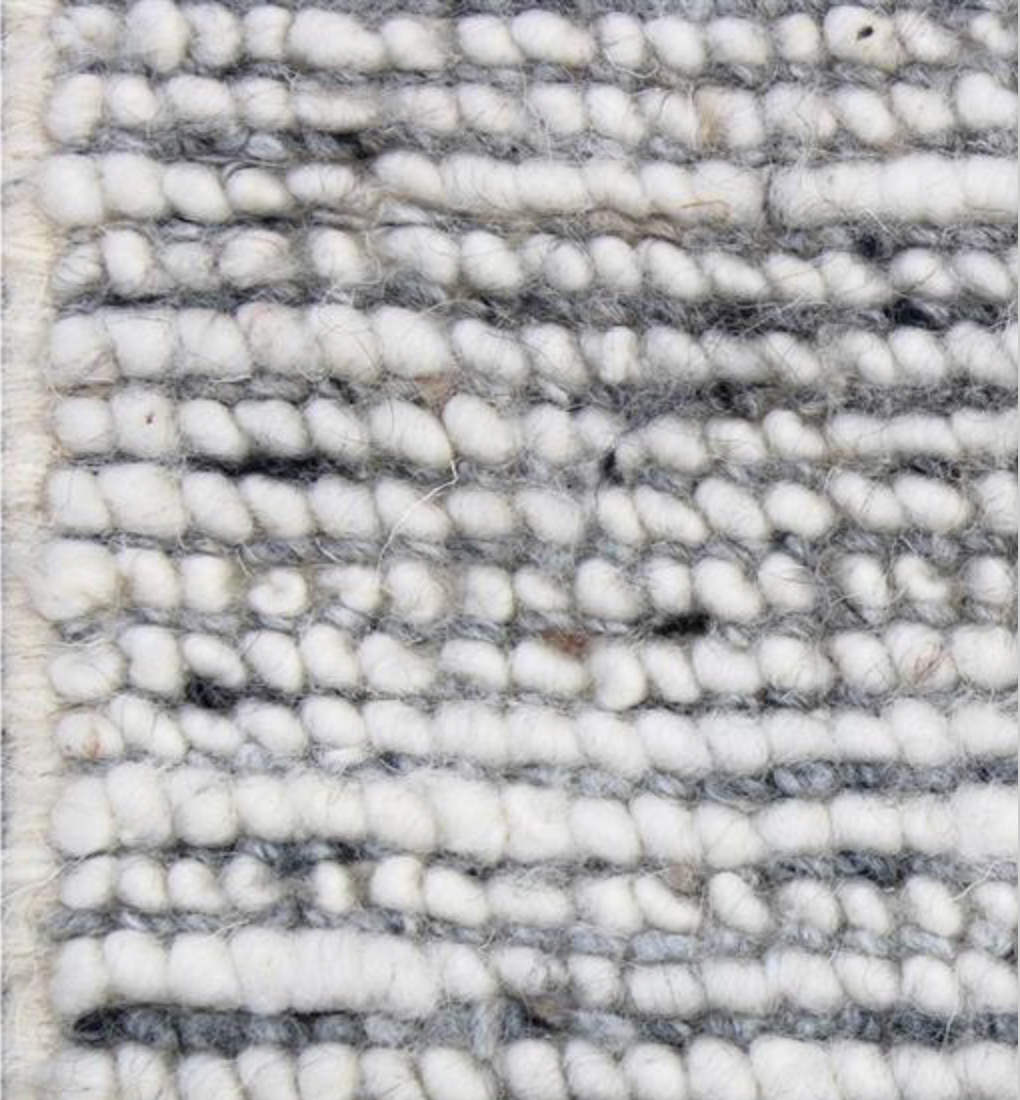 Atlas Collection - 12'x15' - 9'x12' - 8'x10' Area Rug - 3'x5' Rug & 2'x3' Mats - Grey & Ivory Wool Classic Tribal Rug - Hand Knotted Area Rug