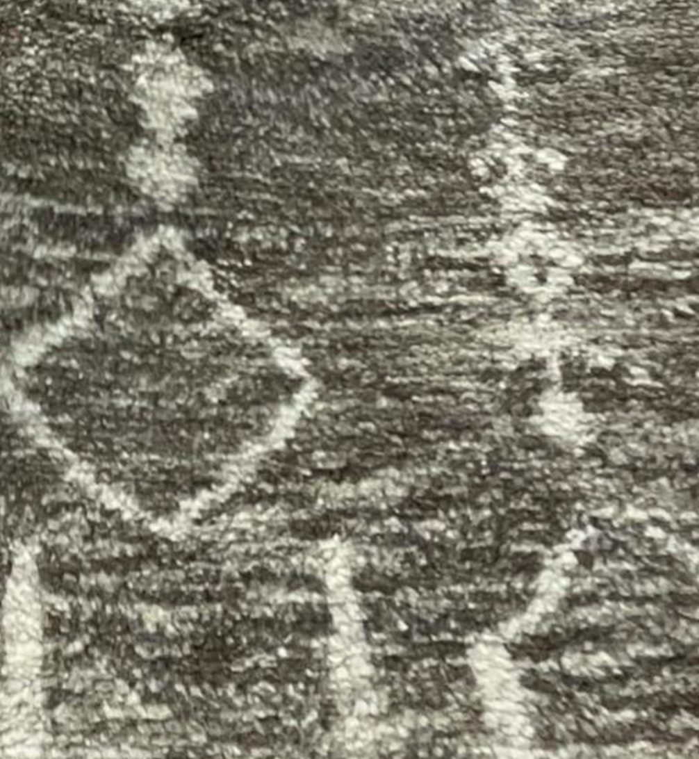 Atlas Collection - 9' 00" x 11' 09"' - Grey & Ivory Wool Rustic Tribal Rug - Hand Knotted Area Rug