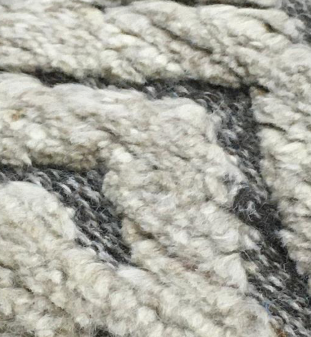 Atlas Collection - 5' 03" x 7' 07" - Ivory & Black Wool Modern Contemporary Rustic Rug - Hand Knotted Area Rug