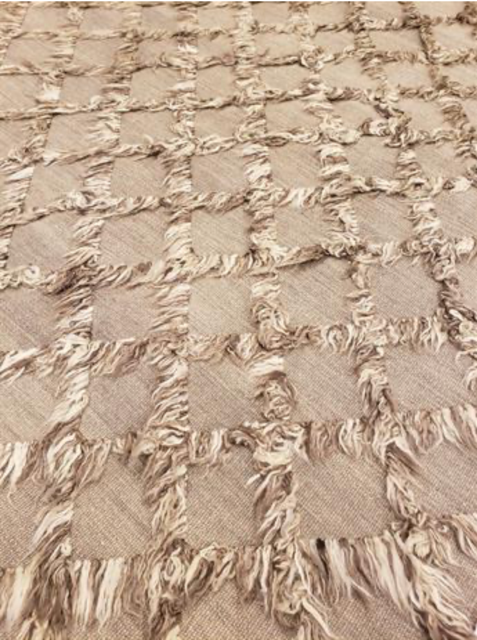 Atlas Collection - 8'x10' - 9'x12' - 10'x14' - Brown Wool Flat Weave & Shag Area Rugs - Hand Knotted Area Rugs