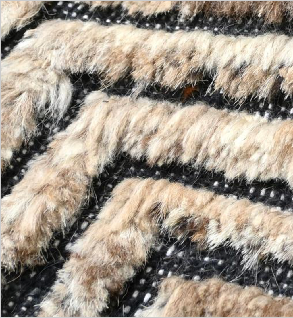 Souf Collection - 2'x3' Mats - 8'x10' & 10'x14' - Wool Moroccan Shag Style - Brown & Black - Hand Made Woven Area Rugs & Mats