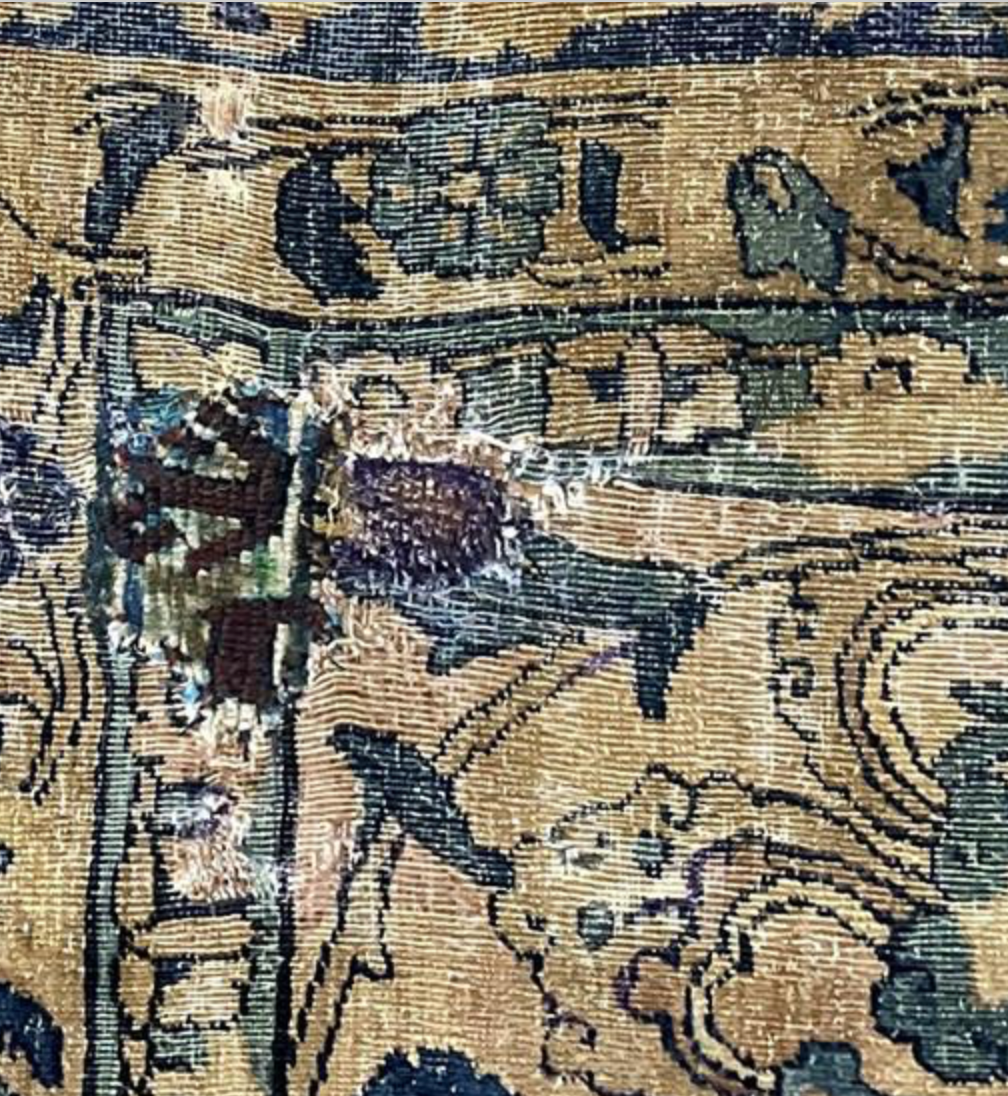 Persian Antique Kerman - 8' 07" x 11' 08" - Brown & Blue - Hand Knotted Antique Persian Wool Kerman Rug - Traditional Classic Antique Rug