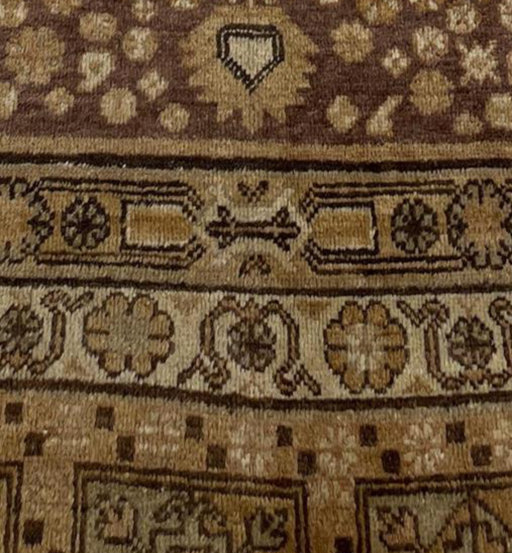 Antique Khotan China - 8' 10" x 18' 00" - Beige Ivory Brown Camel - Hand Knotted Antique Chinese Wool Khotan Rug - Traditional Classic Antique Rug