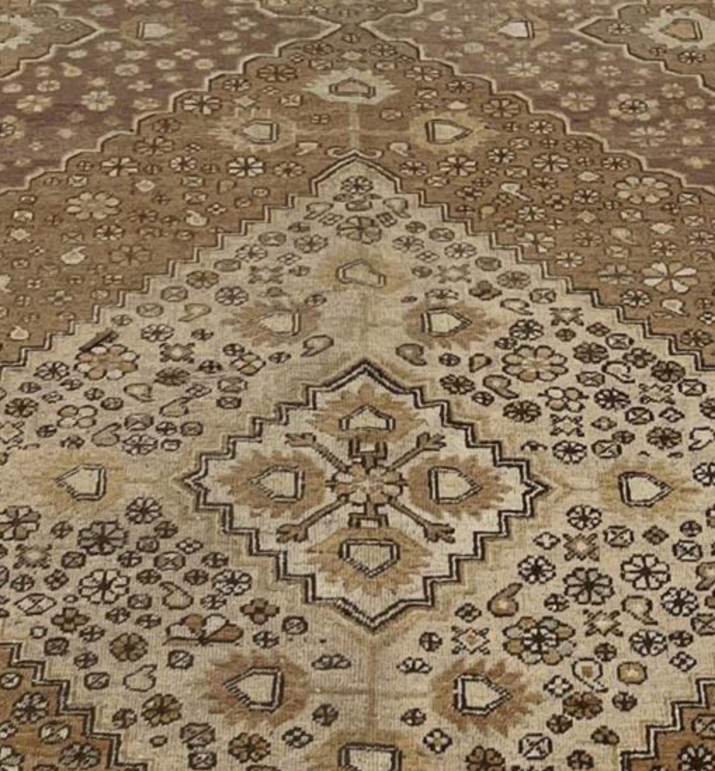 Antique Khotan China - 8' 10" x 18' 00" - Beige Ivory Brown Camel - Hand Knotted Antique Chinese Wool Khotan Rug - Traditional Classic Antique Rug