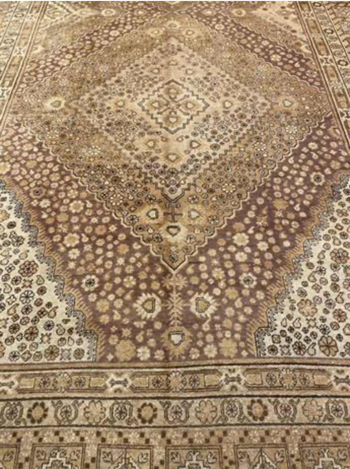 Antique Khotan China - 8' 10" x 18' 00" - Beige Ivory Brown Camel - Hand Knotted Antique Chinese Wool Khotan Rug - Traditional Classic Antique Rug