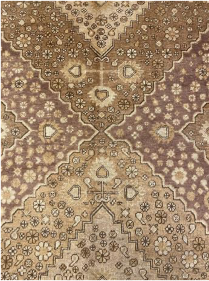 Antique Khotan China - 8' 10" x 18' 00" - Beige Ivory Brown Camel - Hand Knotted Antique Chinese Wool Khotan Rug - Traditional Classic Antique Rug