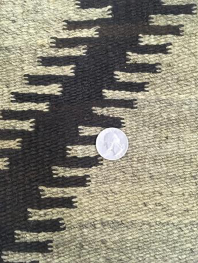 Antique Regional Navajo Rug Circa 1920 - 4' 08" x 7' 10" - Grey Brown Ivory - Hand Woven Antique Navajo Wool Rug - Traditional Classic Antique Rug