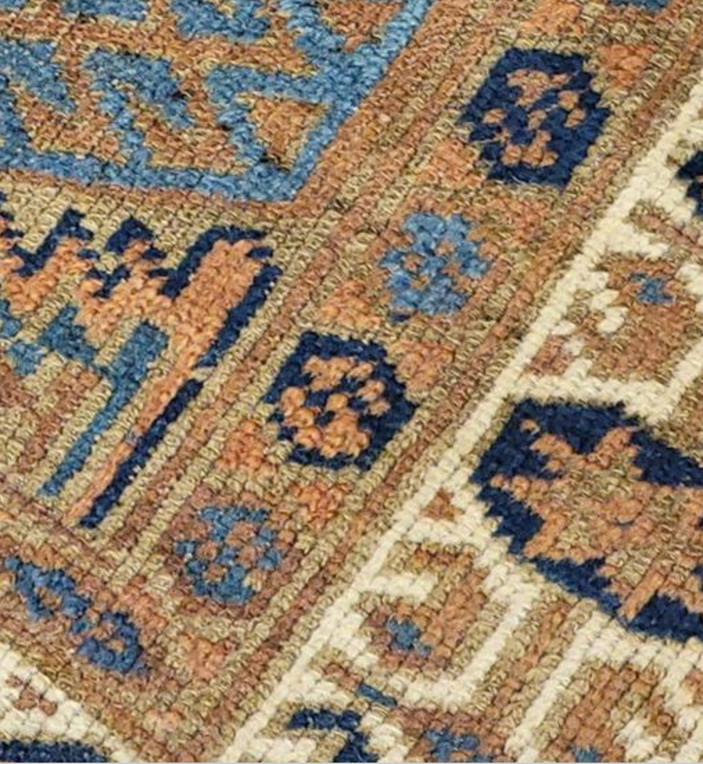 Persian Antique Aimaq Balouch - 3' 00" x 6' 00" - Brown Blue Ivory - Hand Knotted Antique Persian Wool Aimaq Balouch Rug - Traditional Classic Rug