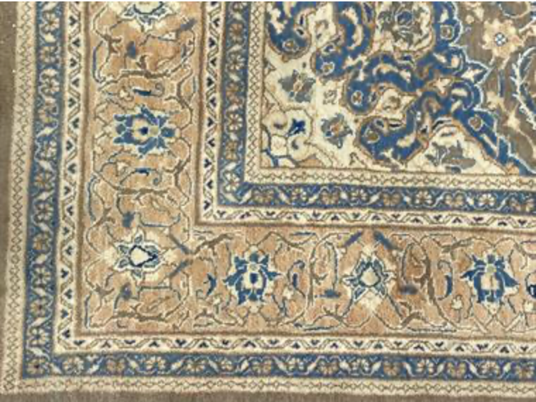 Vintage Persian Mahal Rug -  9' 07" x 13' 00" - Brown & Grey - Hand Knotted Persian Mahal Wool Rug - Traditional Classic Vintage Rug