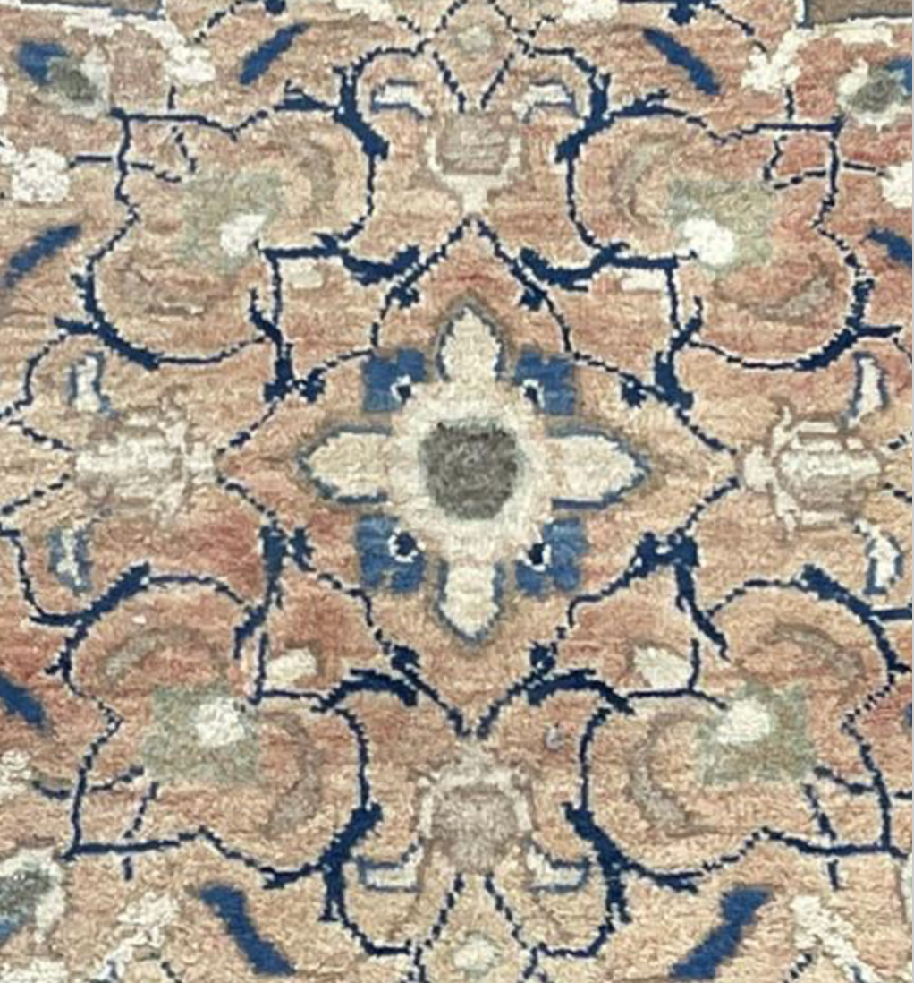 Vintage Persian Mahal Rug -  9' 09" x 13' 01" - Camel & Peach - Hand Knotted Persian Mahal Wool Rug - Traditional Classic Vintage Rug