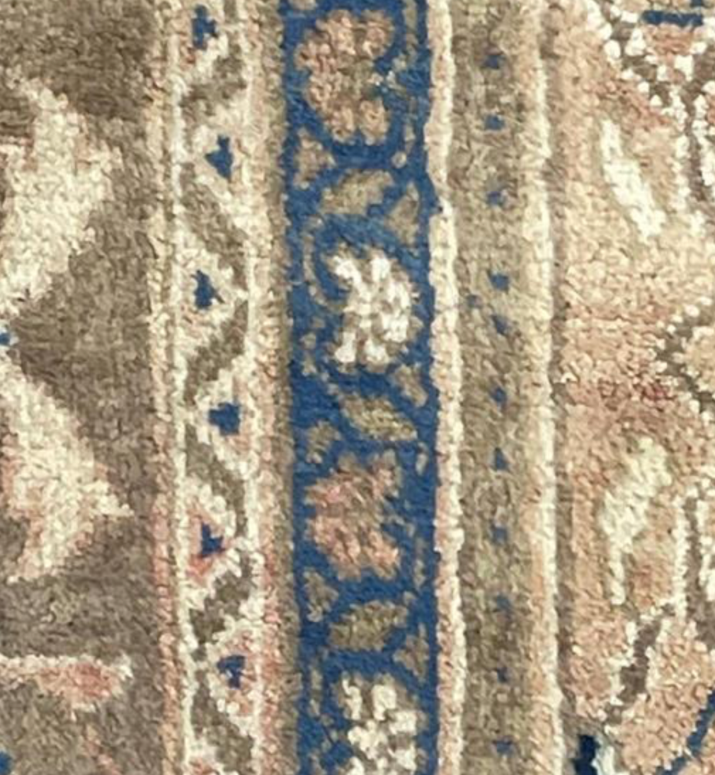 Vintage Persian Mahal Rug -  9' 09" x 13' 01" - Camel & Peach - Hand Knotted Persian Mahal Wool Rug - Traditional Classic Vintage Rug
