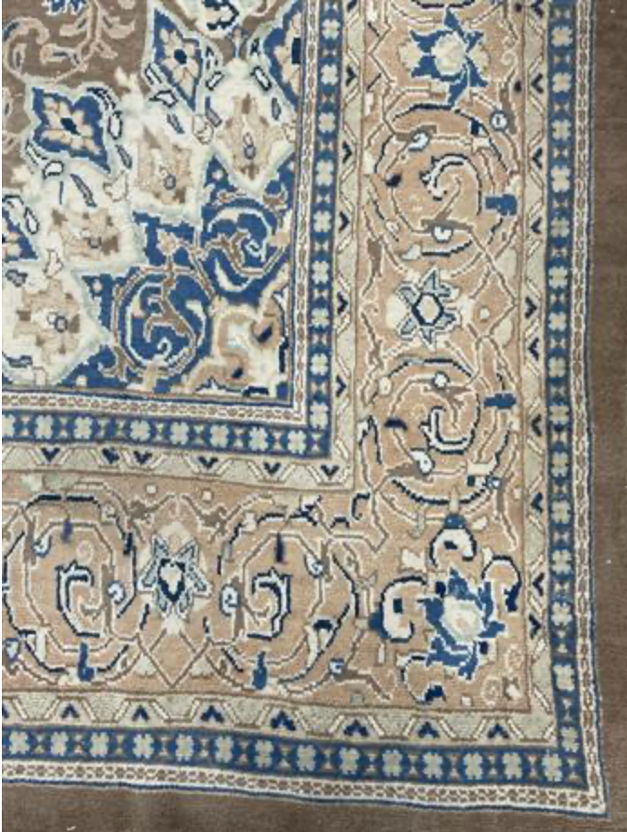 Vintage Persian Mahal Rug -  9' 10" x 13' 04" - Camel & Peach - Hand Knotted Persian Mahal Wool Rug - Traditional Classic Vintage Rug
