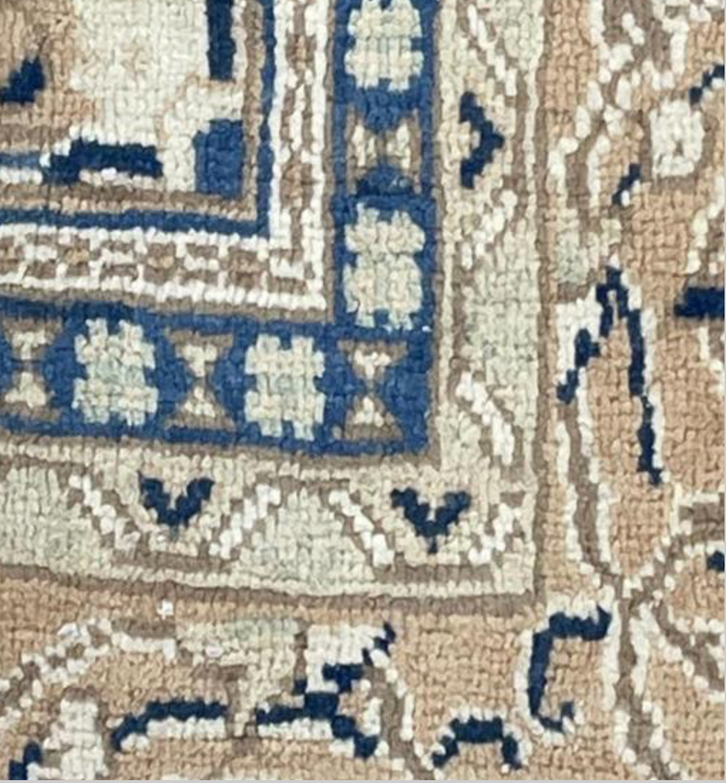 Vintage Persian Mahal Rug -  9' 10" x 13' 04" - Camel & Peach - Hand Knotted Persian Mahal Wool Rug - Traditional Classic Vintage Rug