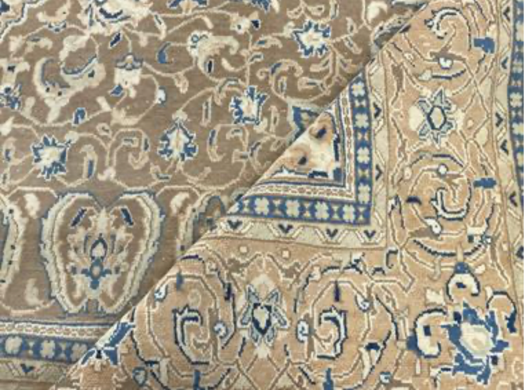Vintage Persian Mahal Rug -  9' 10" x 13' 04" - Camel & Peach - Hand Knotted Persian Mahal Wool Rug - Traditional Classic Vintage Rug