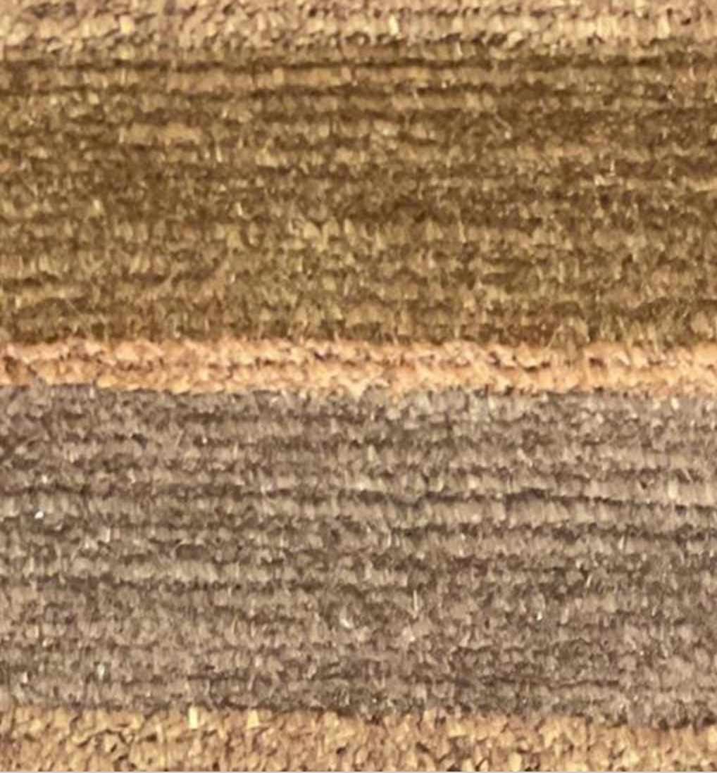 Tibetano Collection Silk & Wool - 6' 11" x 8' 00" - Camel & Grey - Wool & Silk Contemporary Modern Area Rug - Nepal Tibet