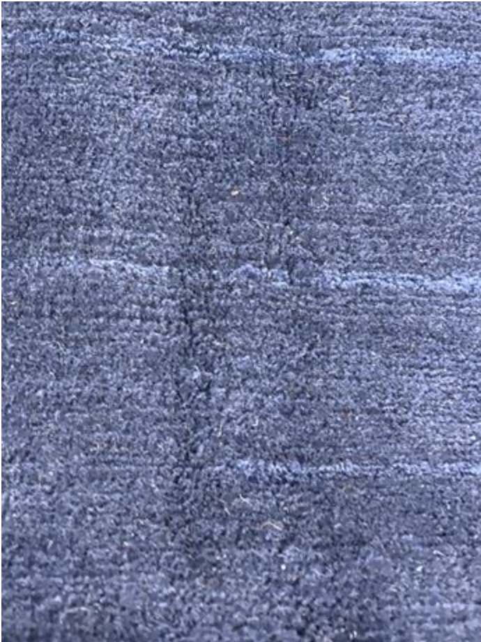 Tibetano Collection Silk & Wool - 5' 10" x 8' 09" - Blue - Wool & Silk Contemporary Modern Area Rug - Nepal Tibet