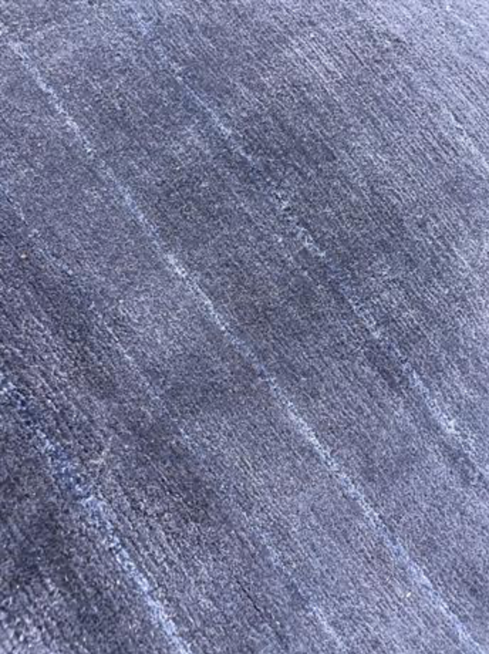 Tibetano Collection Silk & Wool - 5' 10" x 8' 09" - Blue - Wool & Silk Contemporary Modern Area Rug - Nepal Tibet