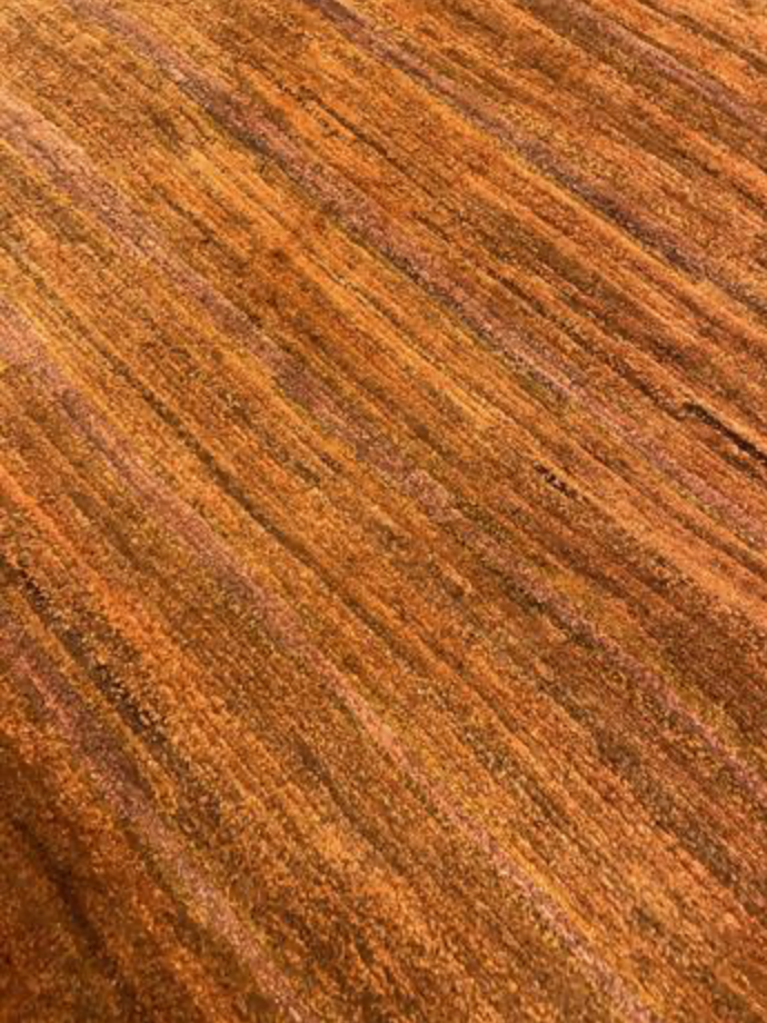 Tibetano Collection Silk & Wool - 10' 00" x 11' 02" - Peach & Rust - Wool & Silk Contemporary Modern Area Rug - Tibet Nepal Rug