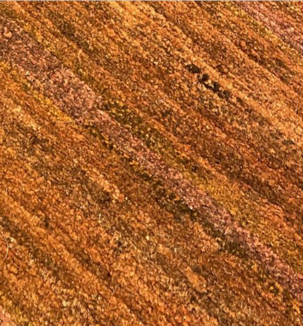 Tibetano Collection Silk & Wool - 10' 00" x 11' 02" - Peach & Rust - Wool & Silk Contemporary Modern Area Rug - Tibet Nepal Rug