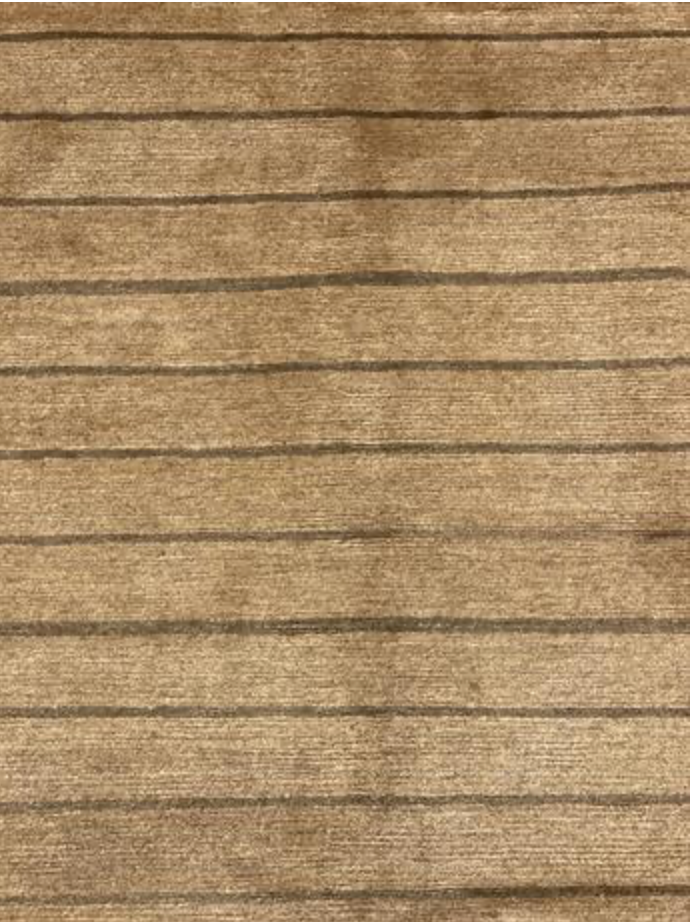 Tibetano Collection Silk & Wool - 7' 11" x 8' 05" Square - Brown - Wool & Silk Contemporary Modern Area Rug - Tibet Nepal Rug
