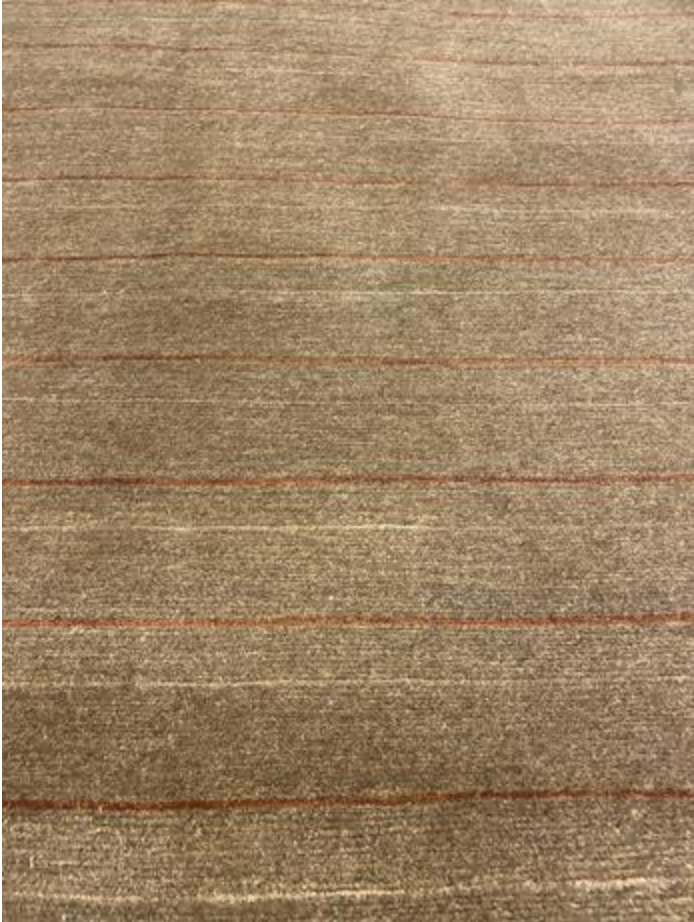 Tibetano Collection Silk & Wool - 5' 09" x 7' 08" - Brown & Rust - Wool & Silk Contemporary Modern Area Rug - Tibet Nepal Rug