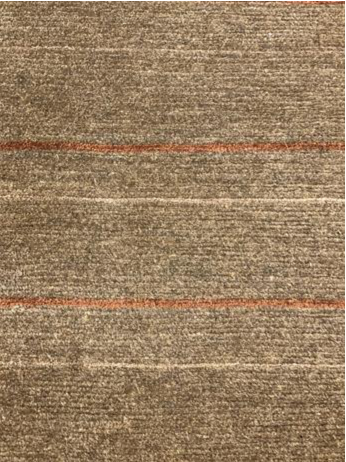 Tibetano Collection Silk & Wool - 5' 09" x 7' 08" - Brown & Rust - Wool & Silk Contemporary Modern Area Rug - Tibet Nepal Rug