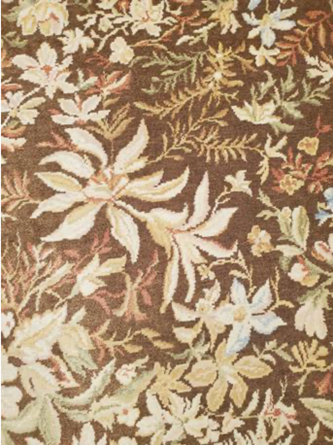 Abadjian Spanish Cuenca -  9' 11" x 13' 01" Rug - Dark Brown Blue Green Rose - Hand Knotted Wool Area Rug - Traditional Classic Romanian Rug