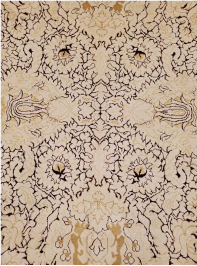 Abadjian Spanish Cuenca -  8' 00" x 9' 10" Rug - Beige Gold & Dark Red - Hand Knotted Wool Area Rug - Traditional Classic Romanian Rug