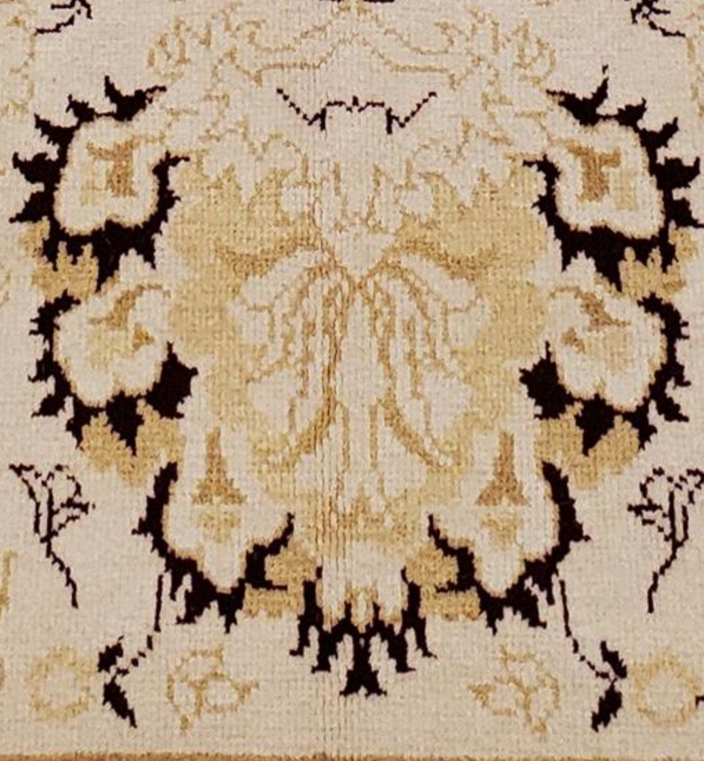 Abadjian Spanish Cuenca -  8' 00" x 9' 10" Rug - Beige Gold & Dark Red - Hand Knotted Wool Area Rug - Traditional Classic Romanian Rug