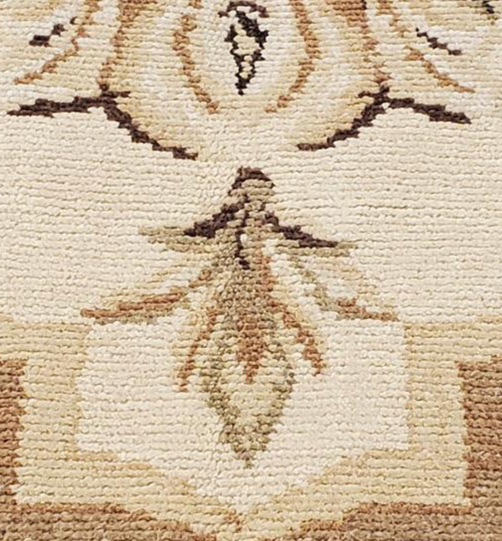 Abadjian Spanish Cuenca -  5' 11" x 7' 01" Rug - Beige Brown Olive & Black - Hand Knotted Wool Area Rug - Traditional Classic Romanian Rug