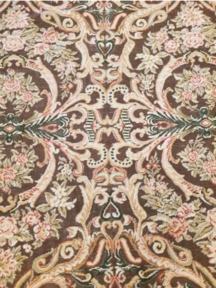 Abadjian Limited Series -  10' 00" x 10' 11" Rug - Dark Brown, Green, Blue, Rose/Salmon - Hand Knotted High Low Wool Area Rug - Traditional Classic Romanian Rug