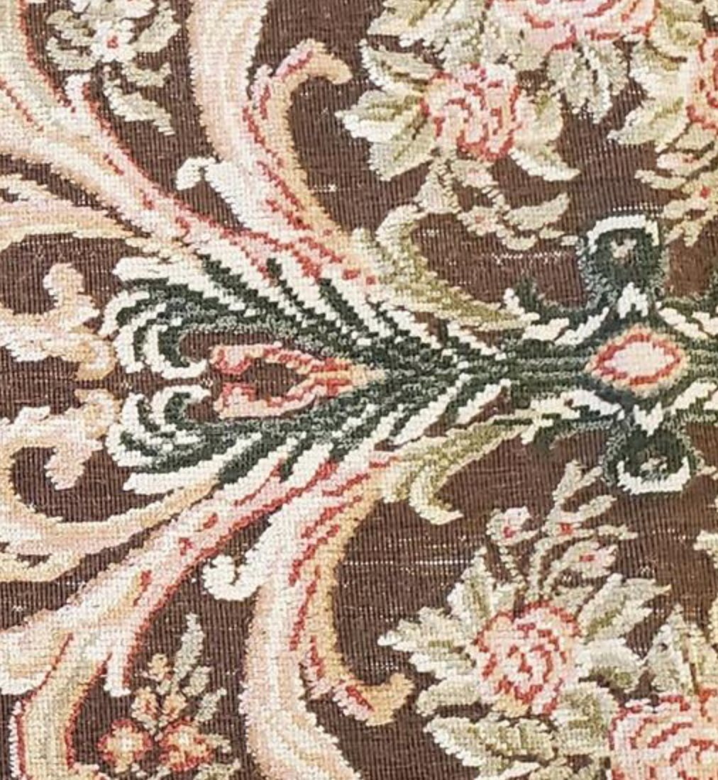 Abadjian Limited Series -  10' 00" x 10' 11" Rug - Dark Brown, Green, Blue, Rose/Salmon - Hand Knotted High Low Wool Area Rug - Traditional Classic Romanian Rug