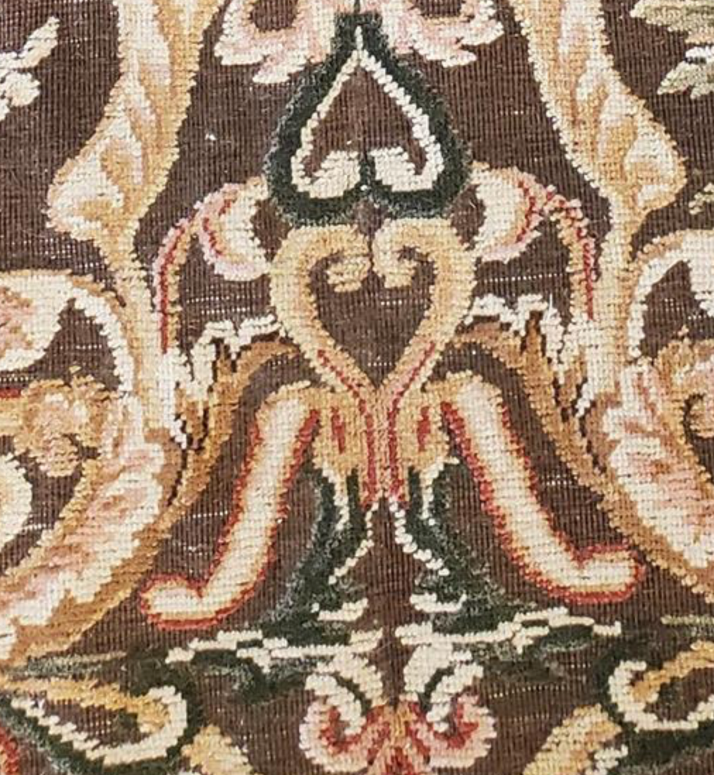 Abadjian Limited Series -  10' 00" x 10' 11" Rug - Dark Brown, Green, Blue, Rose/Salmon - Hand Knotted High Low Wool Area Rug - Traditional Classic Romanian Rug