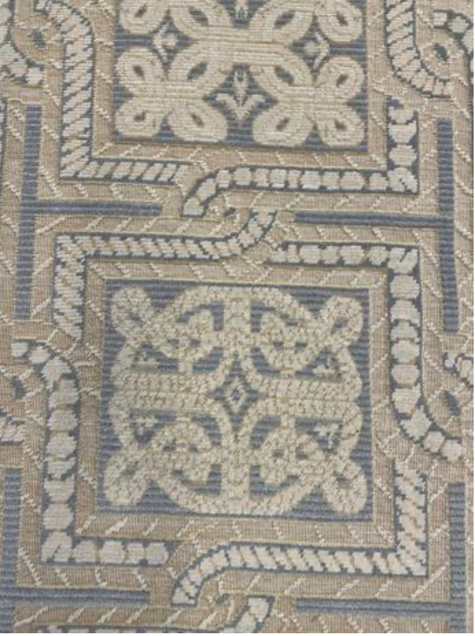 Abadjian Limited Series - 2' 11" x 9' 03" Runner - Beige Gold Light Grey & Blue - Hand Knotted High Low Wool Runner - Traditional Classic Romanian Runner