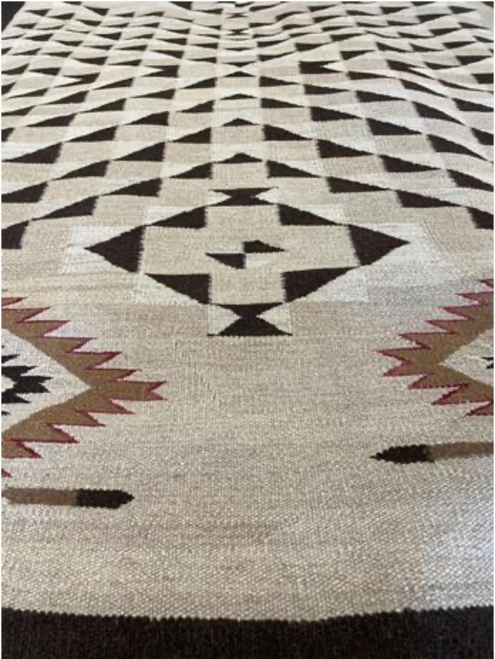 Santafe Collection - 4'x6' 5'x7' 6'x9' Rug - Beige Black White Grey & Brown - Hand Woven Flat Weave Rug - Southwestern Tribal Area Rug