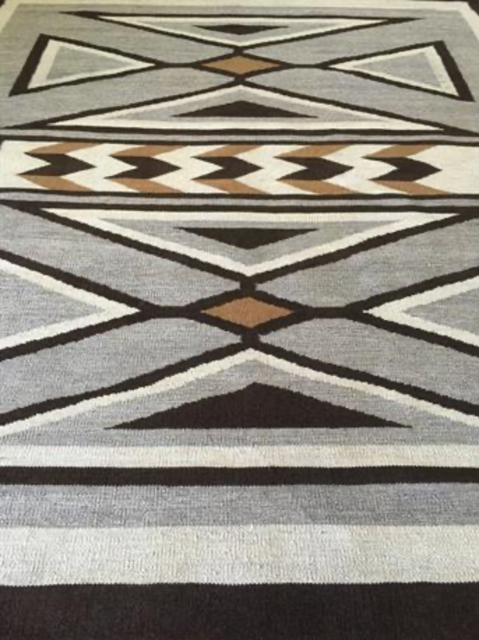 Santafe Collection - 6'x9' & 8'x10' Rug - Grey Brown White & Black - Hand Woven Flat Weave Rug - Southwestern Tribal Area Rug
